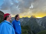 E5 Alpenüberquerung Originalroute, Memminger Hütte Sonnenuntergang Memminger Hütte