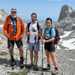 Gruppe mit Pico Urriellu (2.519 m) hinten rechts