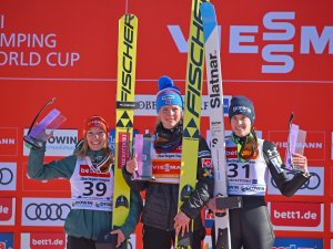 Siegerehrung Skisprung-Weltcup 16.02.2019