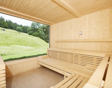 Sauna mit Panoramafenster