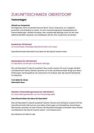 Textvorlagen